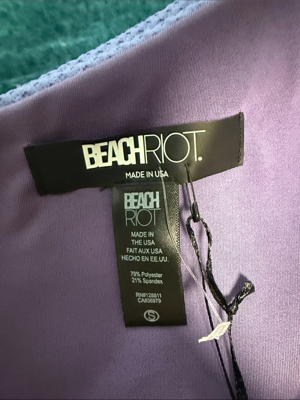 Beach Riot Lavender Textured One-Piece Swimsuit, size S and M - Picture 5 of 8